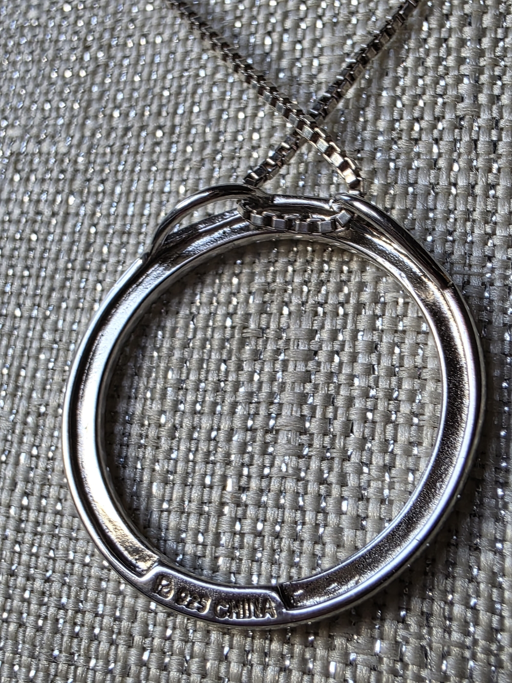 925 sterling silver pave eternity circle pendant 18" necklace - Picture 11 of 16